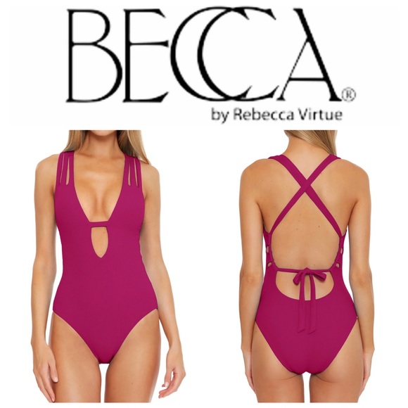 BECCA Other - NWOT BECCA Skylar Fine Line Ribbed One-Piece Swimsuit